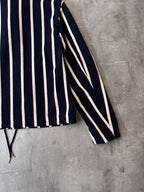 Thom Brown Striped Cotton Wool Jacket Navy White Red Men - L
