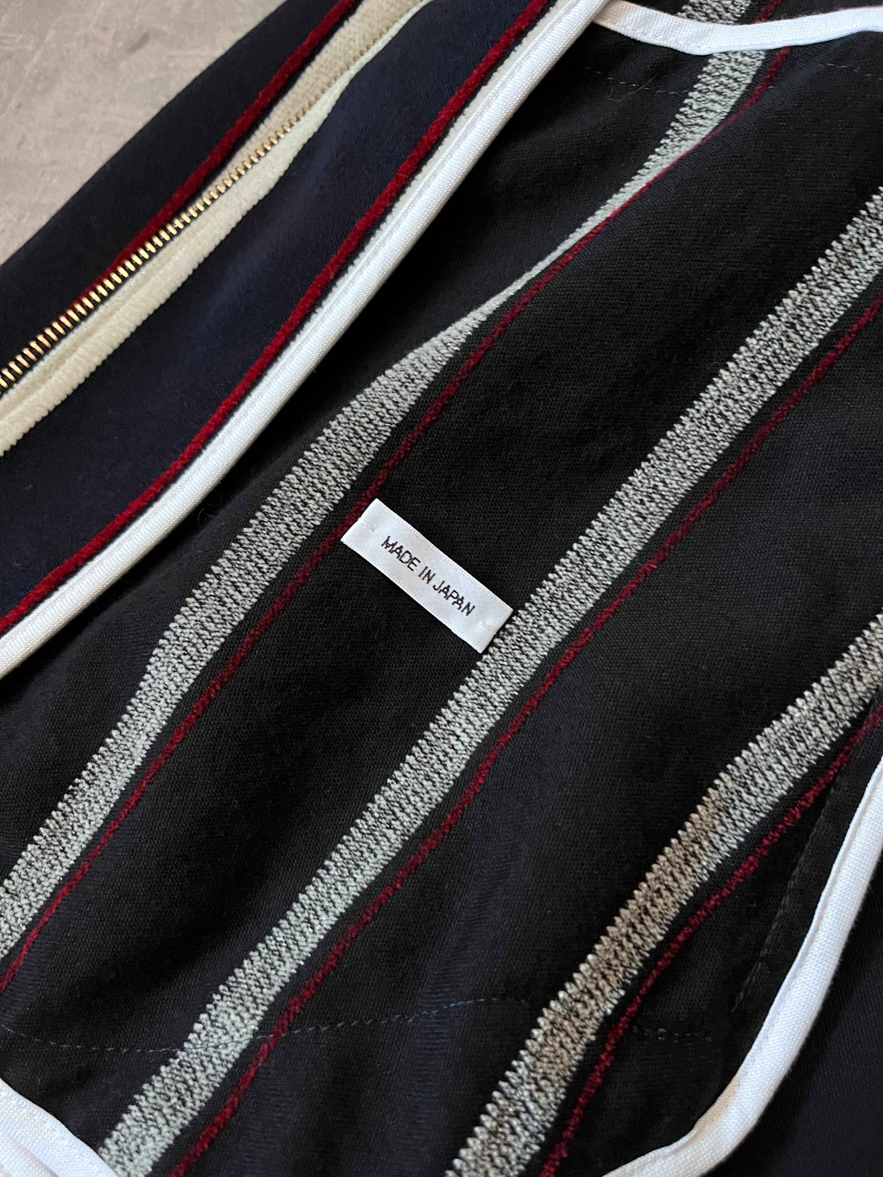 Thom Brown Striped Cotton Wool Jacket Navy White Red Men - L