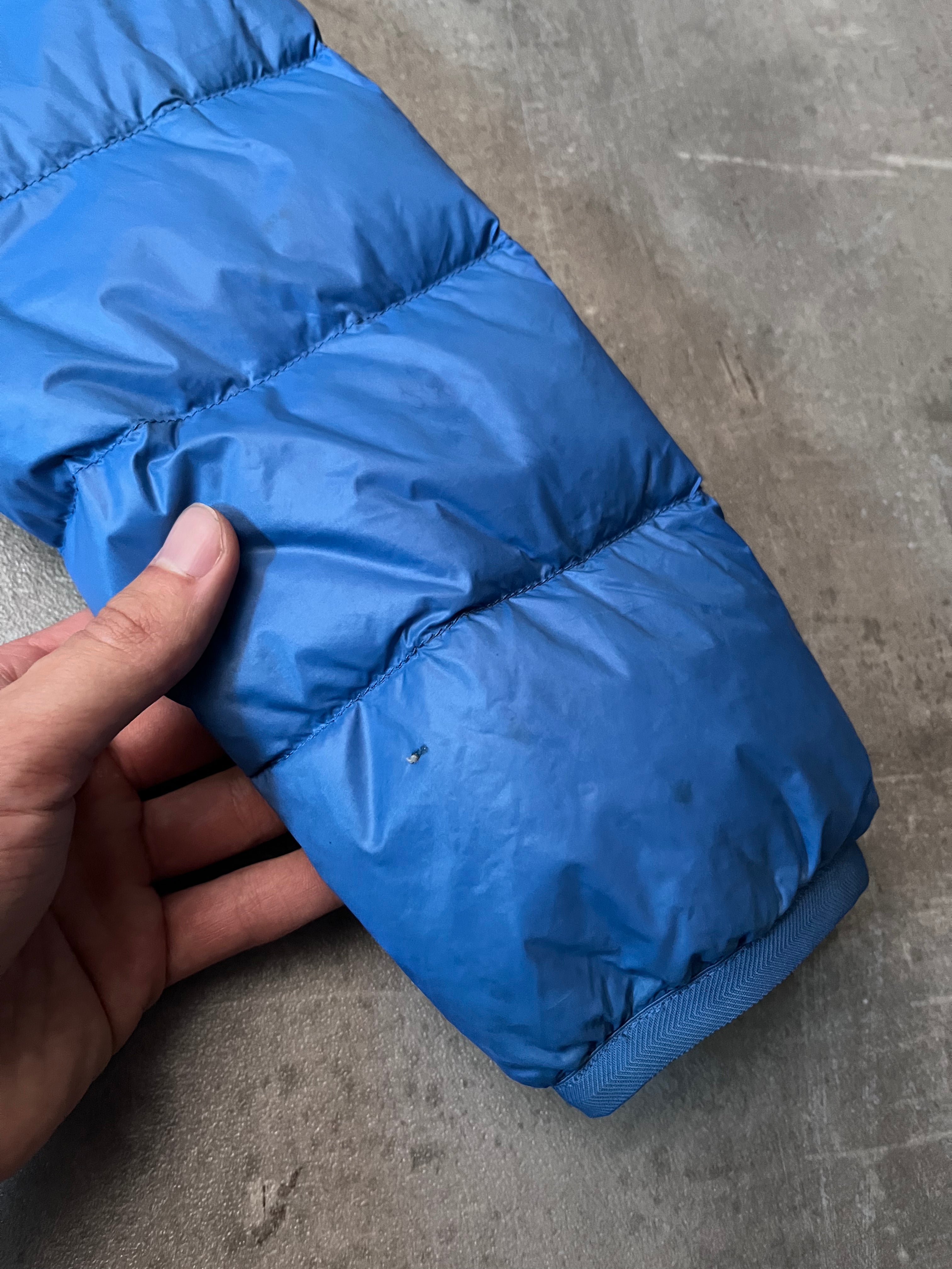 Prada Triangle Logo Light Puffer Jacket Blue Men - M
