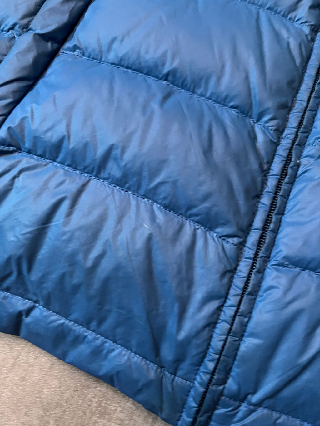 Prada Triangle Logo Light Puffer Jacket Blue Men - M