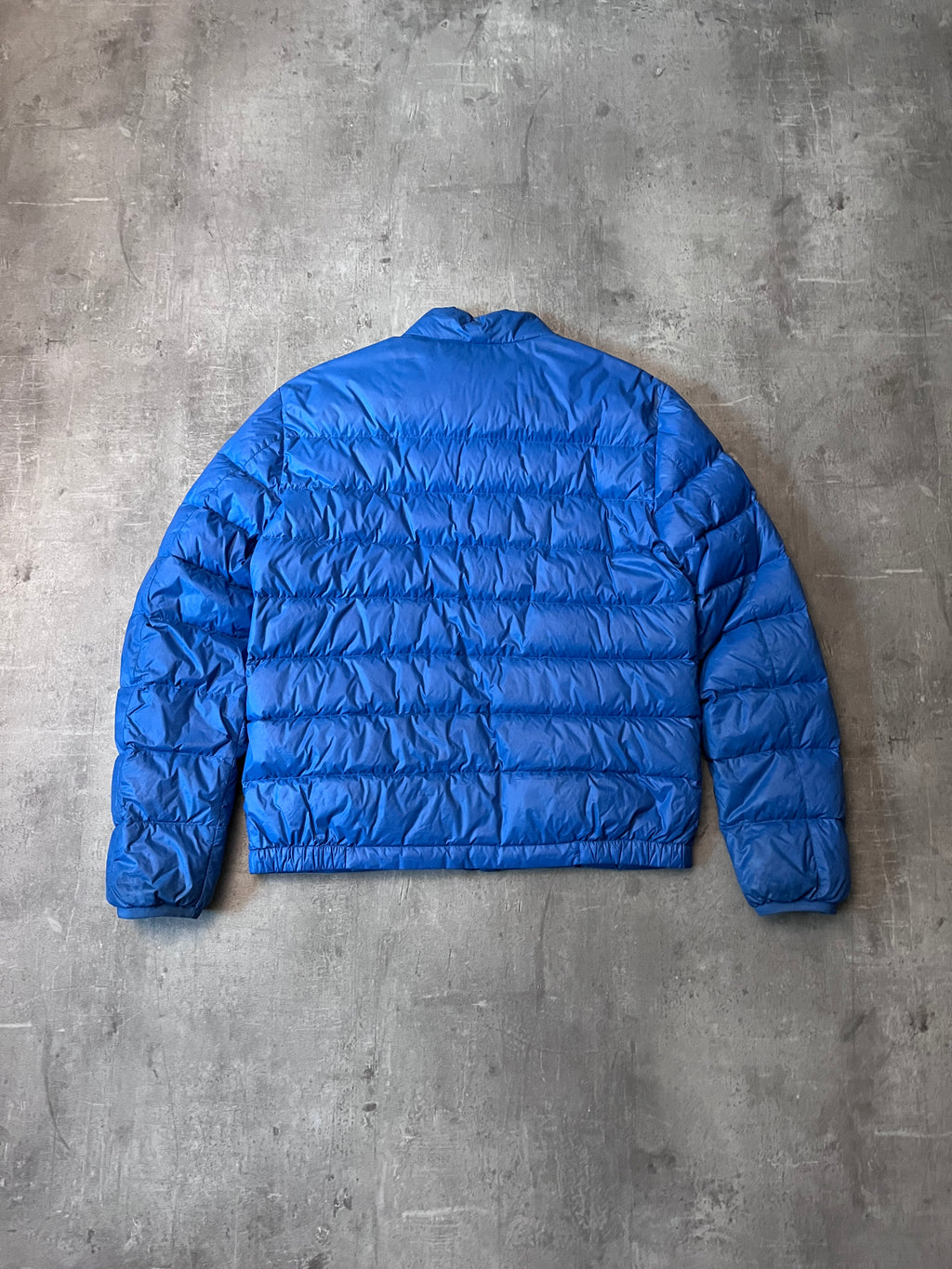 Prada Triangle Logo Light Puffer Jacket Blue Men - M