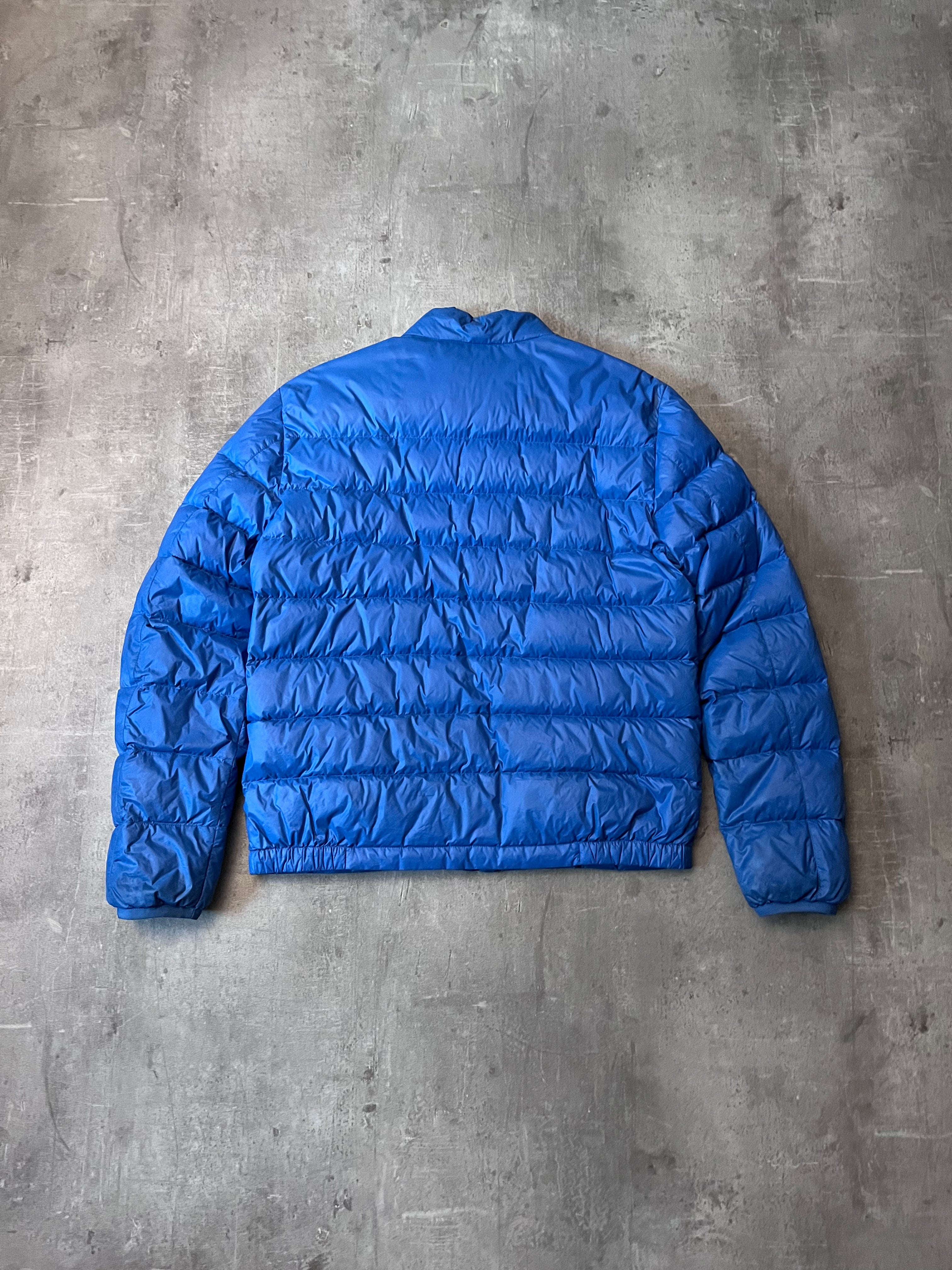 Prada Triangle Logo Light Puffer Jacket Blue Men - M