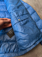Prada Triangle Logo Light Puffer Jacket Blue Men - M