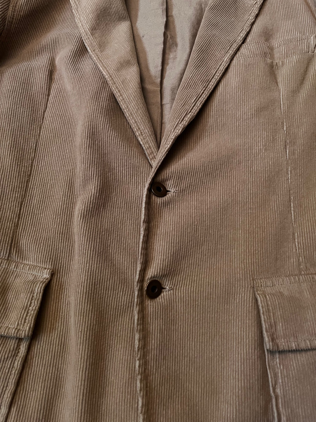 S/S 2004 Miu Miu Corduroy Blazer Jacket Beige Men - M
