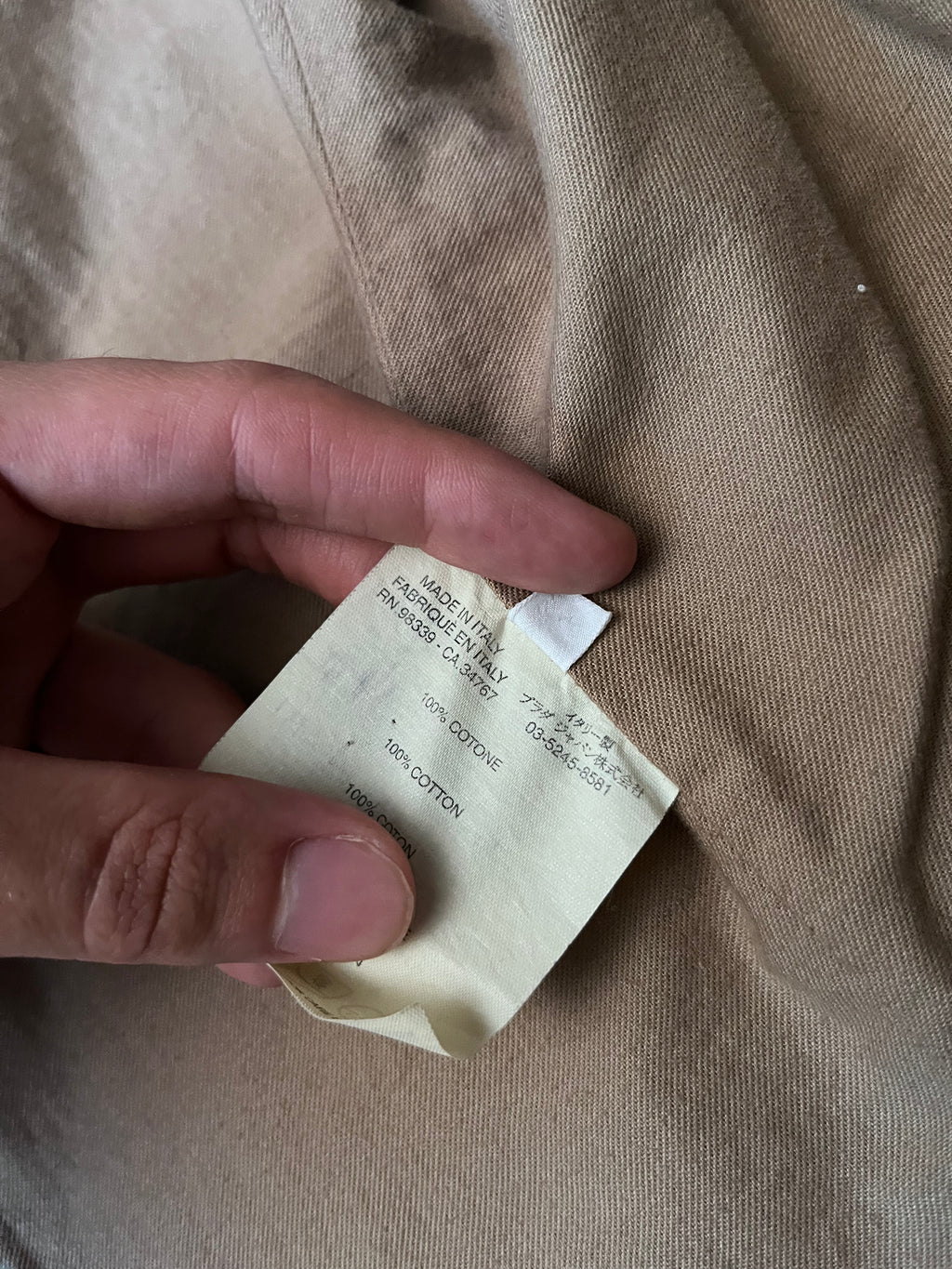 S/S 2004 Miu Miu Corduroy Blazer Jacket Beige Men - M