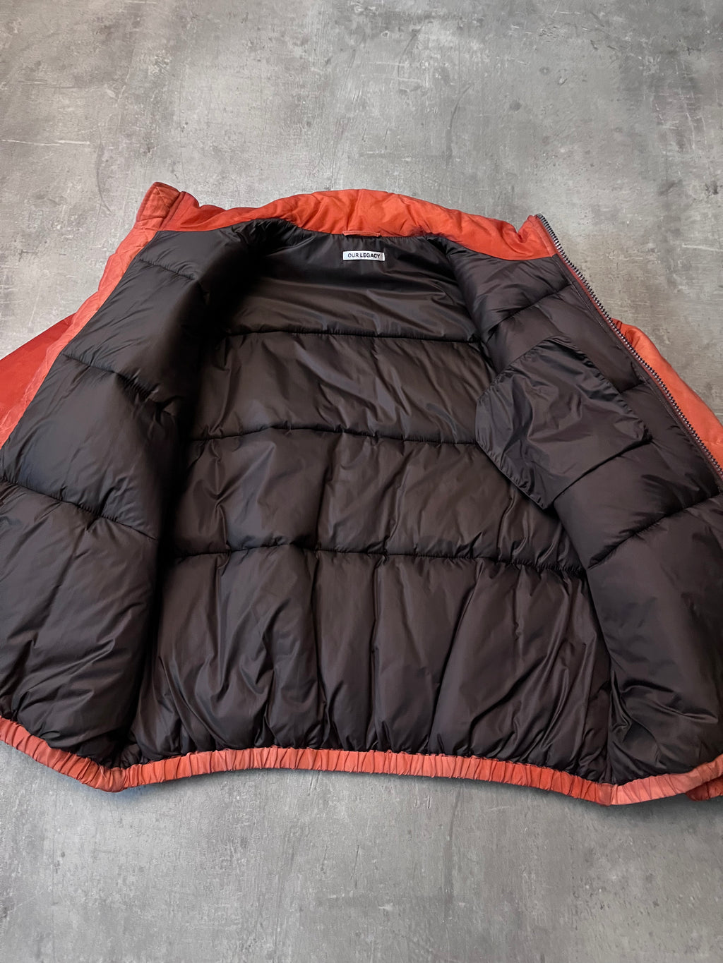 Our Legacy Walrus Silk Puffer Jacket Orange Men - M