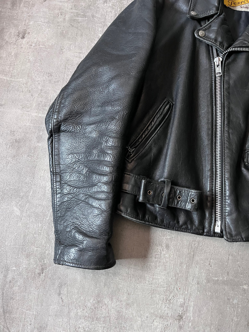 Schott Vintage Perfecto Ramones Leather Jacket Black Men - L