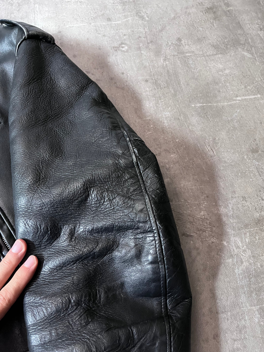 Schott Vintage Perfecto Ramones Leather Jacket Black Men - L