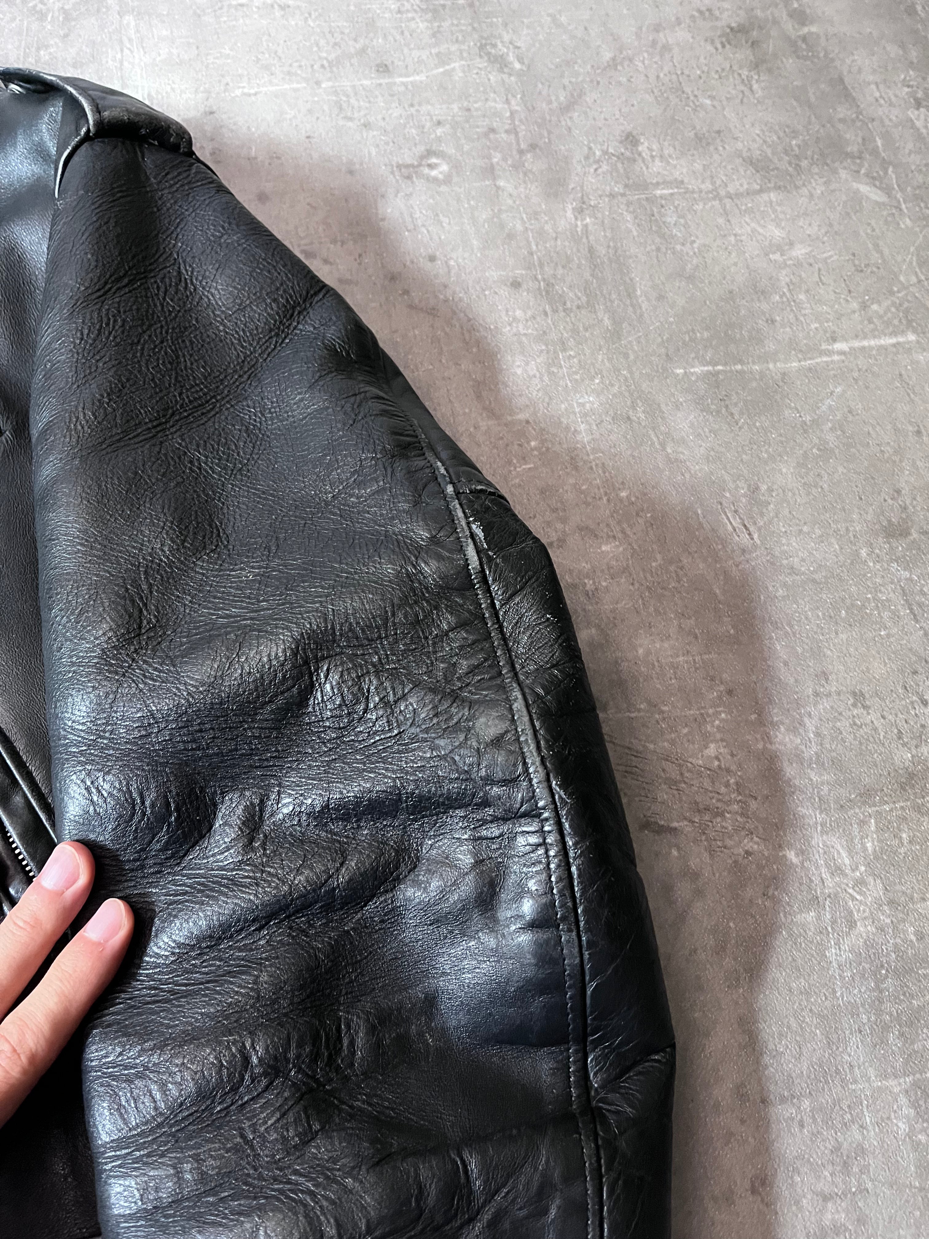 Schott Vintage Perfecto Ramones Leather Jacket Black Men - L