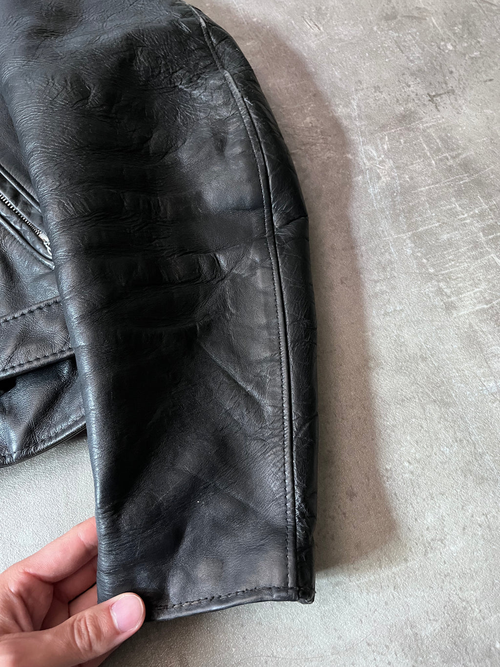 Schott Vintage Perfecto Ramones Leather Jacket Black Men - L