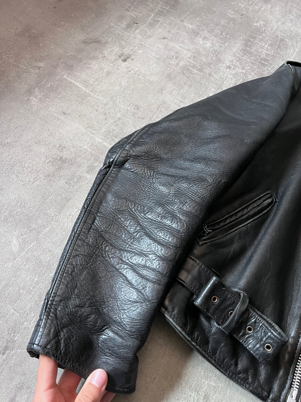 Schott Vintage Perfecto Ramones Leather Jacket Black Men - L