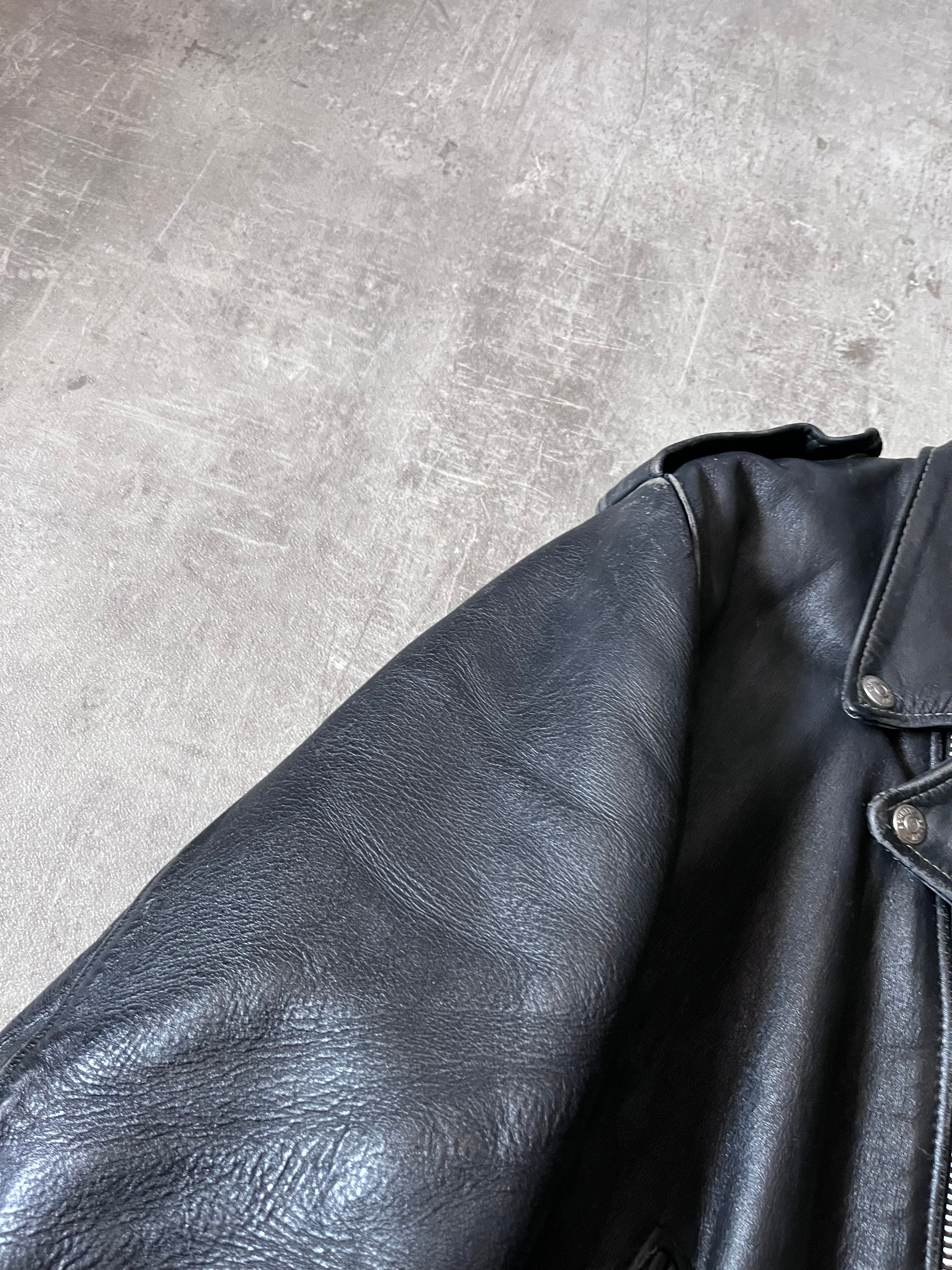 Schott Vintage Perfecto Ramones Leather Jacket Black Men - L