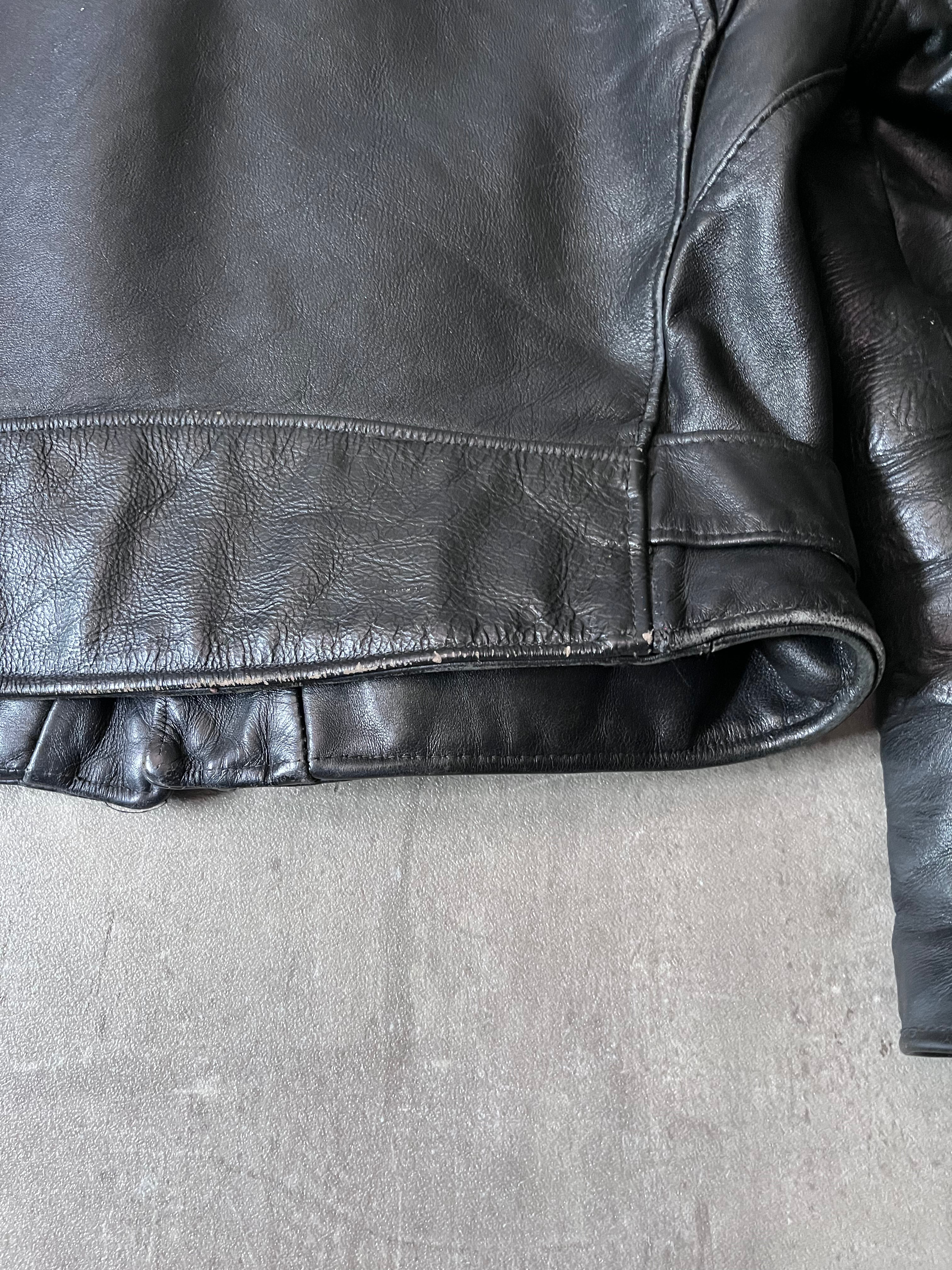 Schott Vintage Perfecto Ramones Leather Jacket Black Men - L