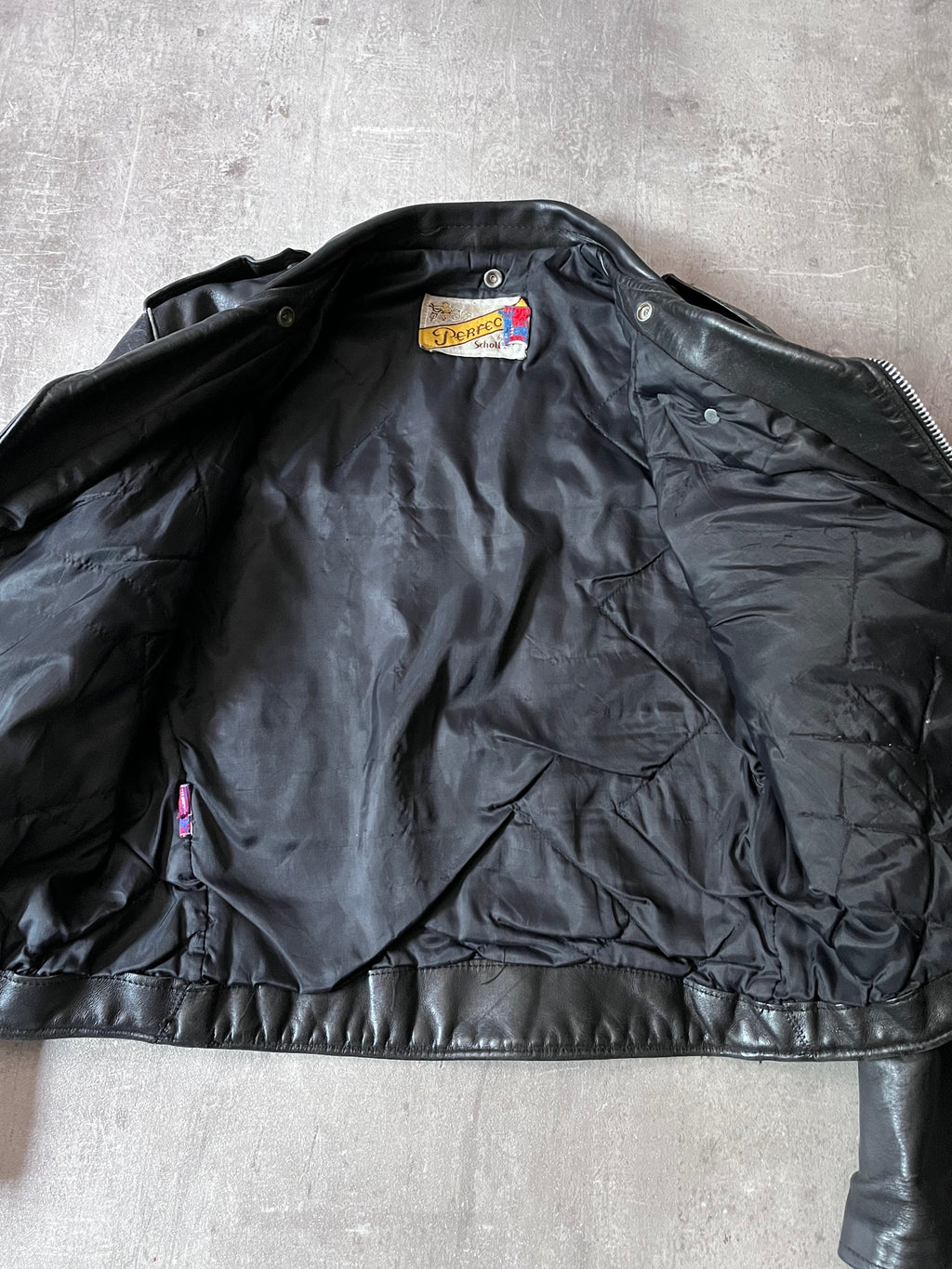 Schott Vintage Perfecto Ramones Leather Jacket Black Men - L