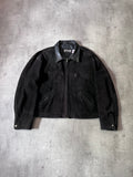 90s Schott NYC Suede Leather Vintage Jacket Black Men - L