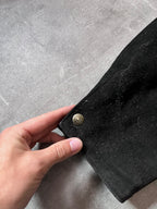 90s Schott NYC Suede Leather Vintage Jacket Black Men - L