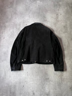 90s Schott NYC Suede Leather Vintage Jacket Black Men - L