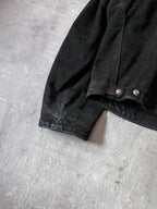 90s Schott NYC Suede Leather Vintage Jacket Black Men - L