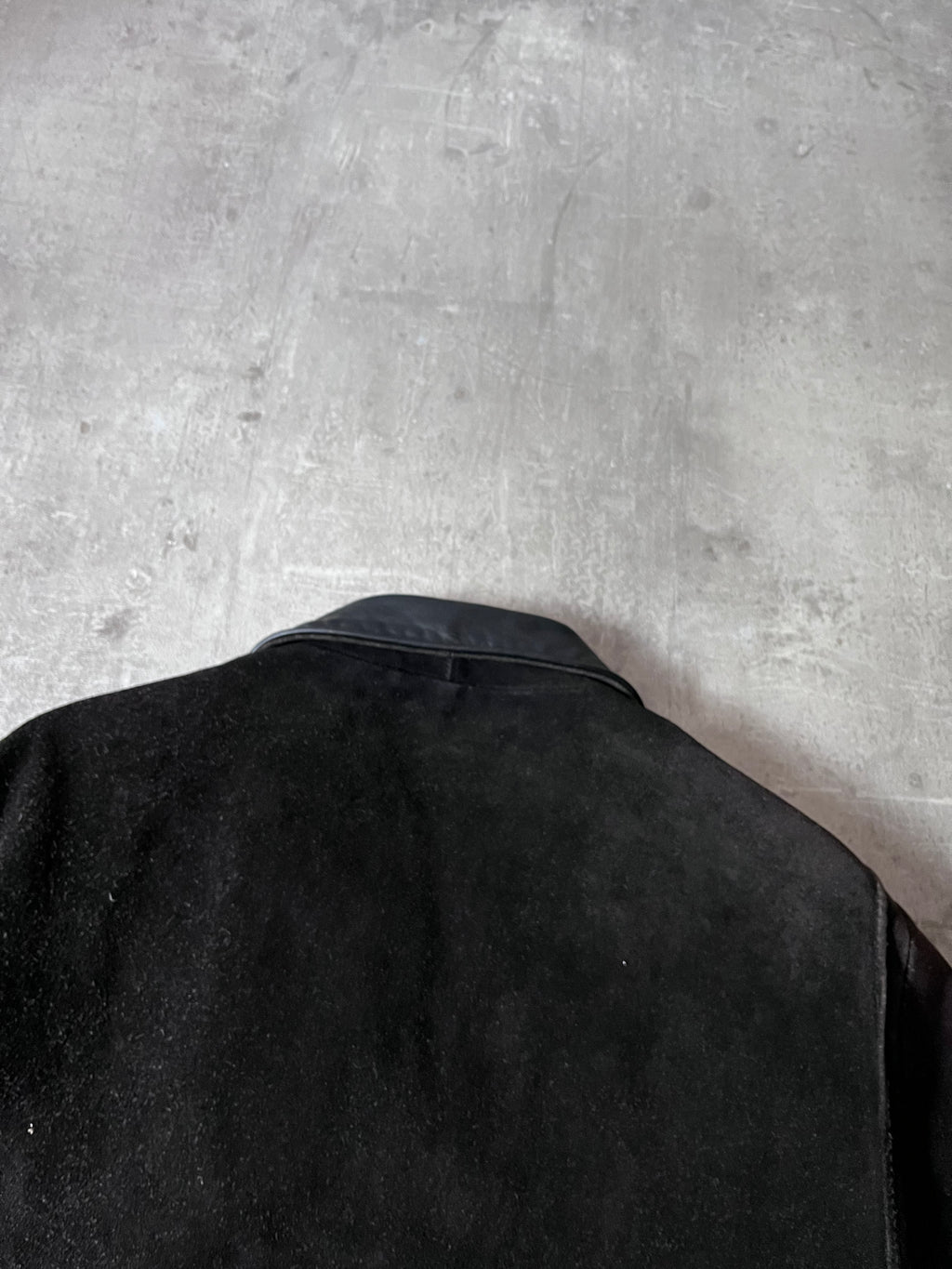 90s Schott NYC Suede Leather Vintage Jacket Black Men - L