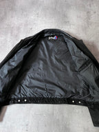 90s Schott NYC Suede Leather Vintage Jacket Black Men - L