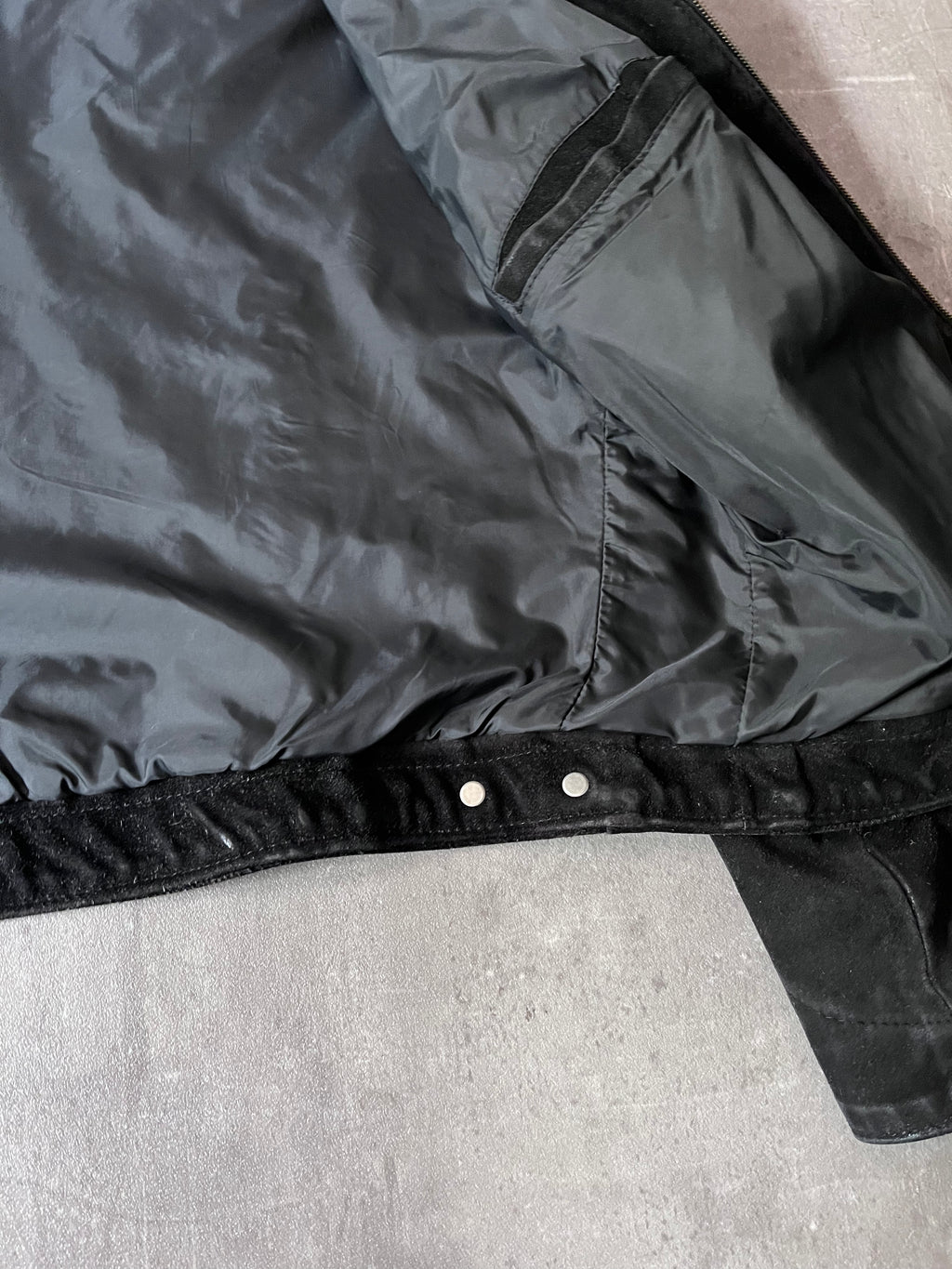90s Schott NYC Suede Leather Vintage Jacket Black Men - L