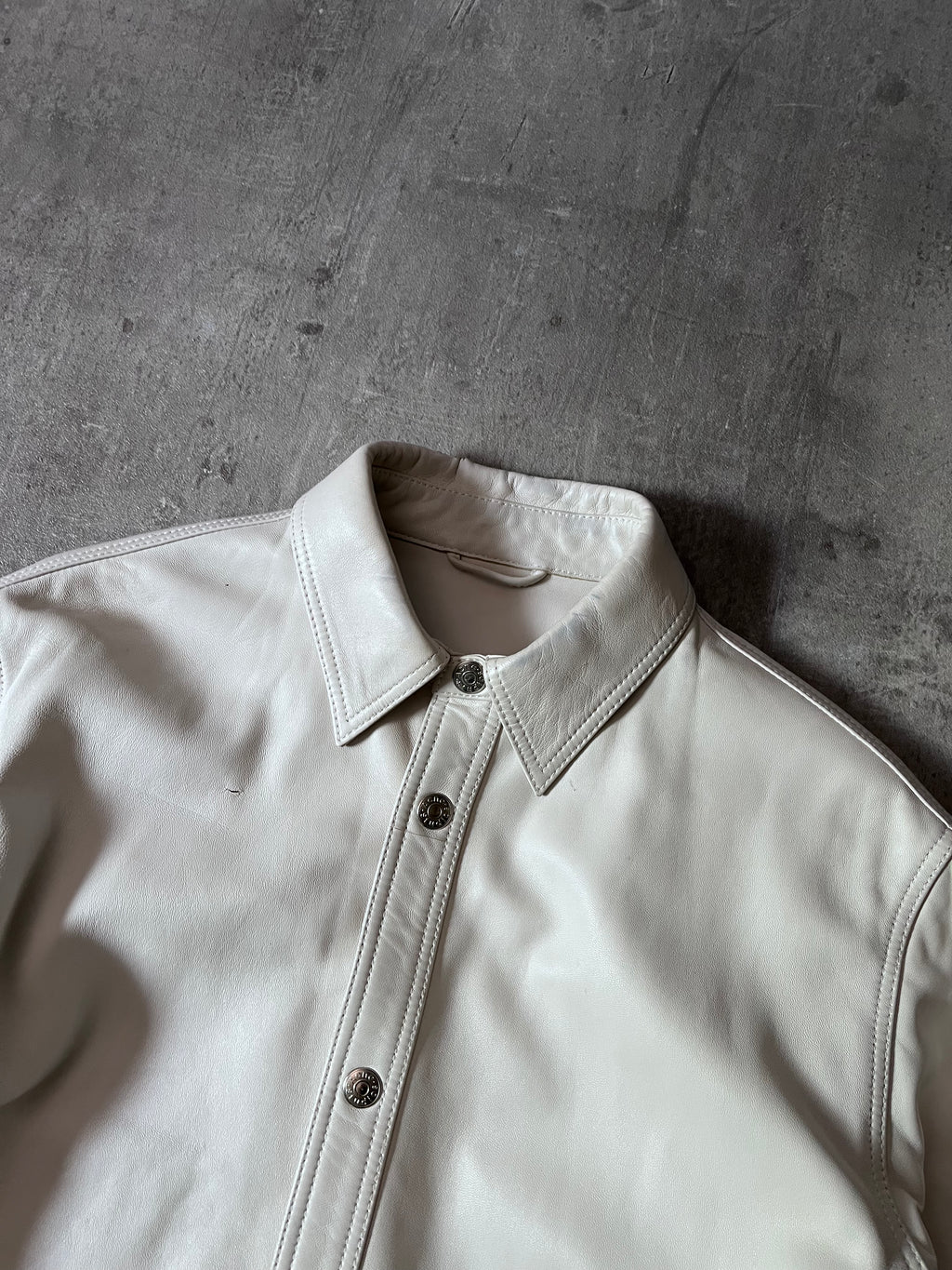 Acne Studios Bia Konst Lamb Leather Shirt Jacket White Men - M