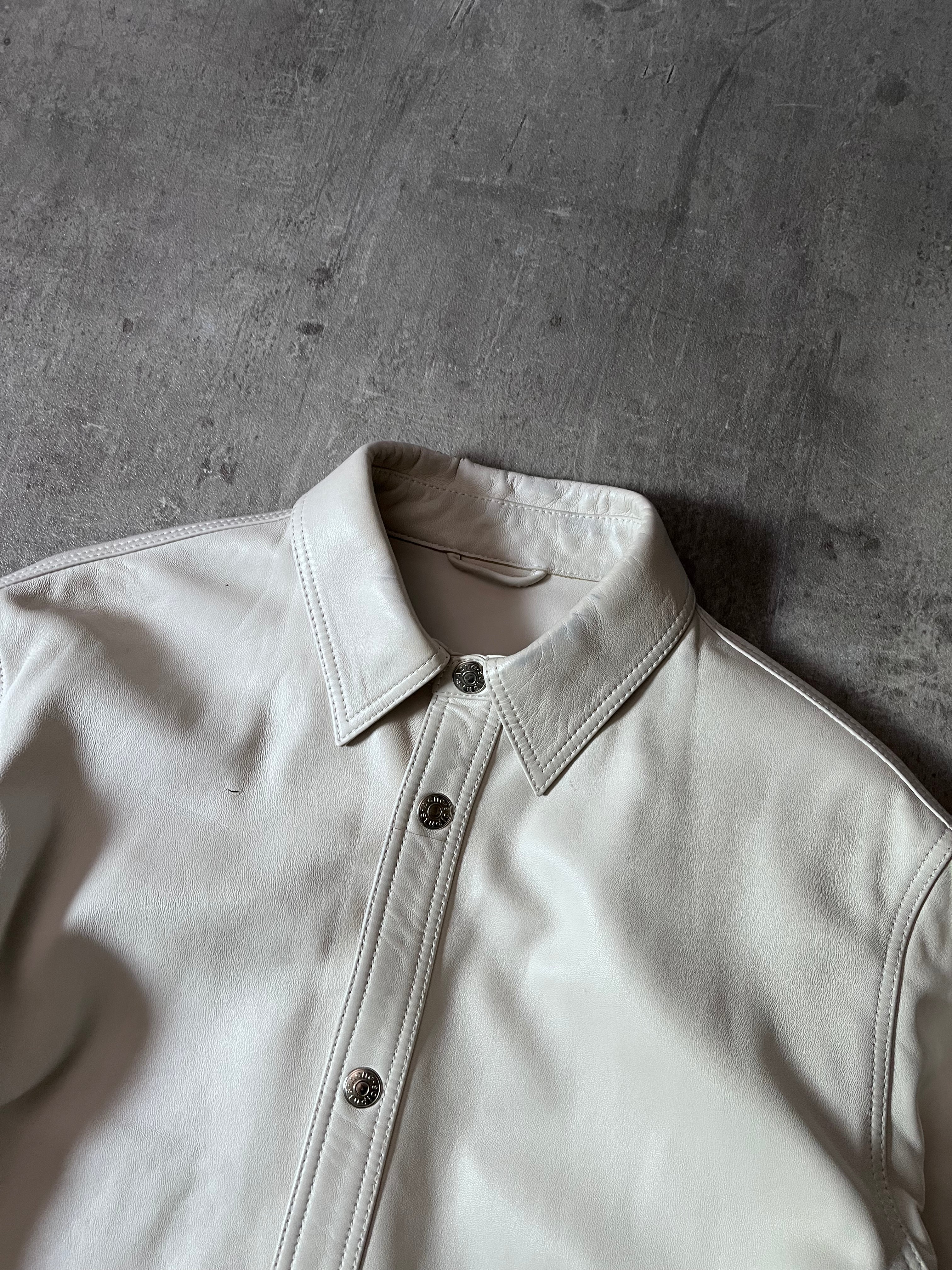 Acne Studios Bia Konst Lamb Leather Shirt Jacket White Men - M