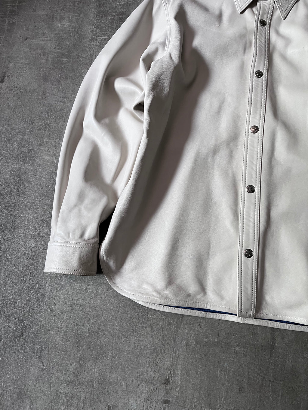 Acne Studios Bia Konst Lamb Leather Shirt Jacket White Men - M