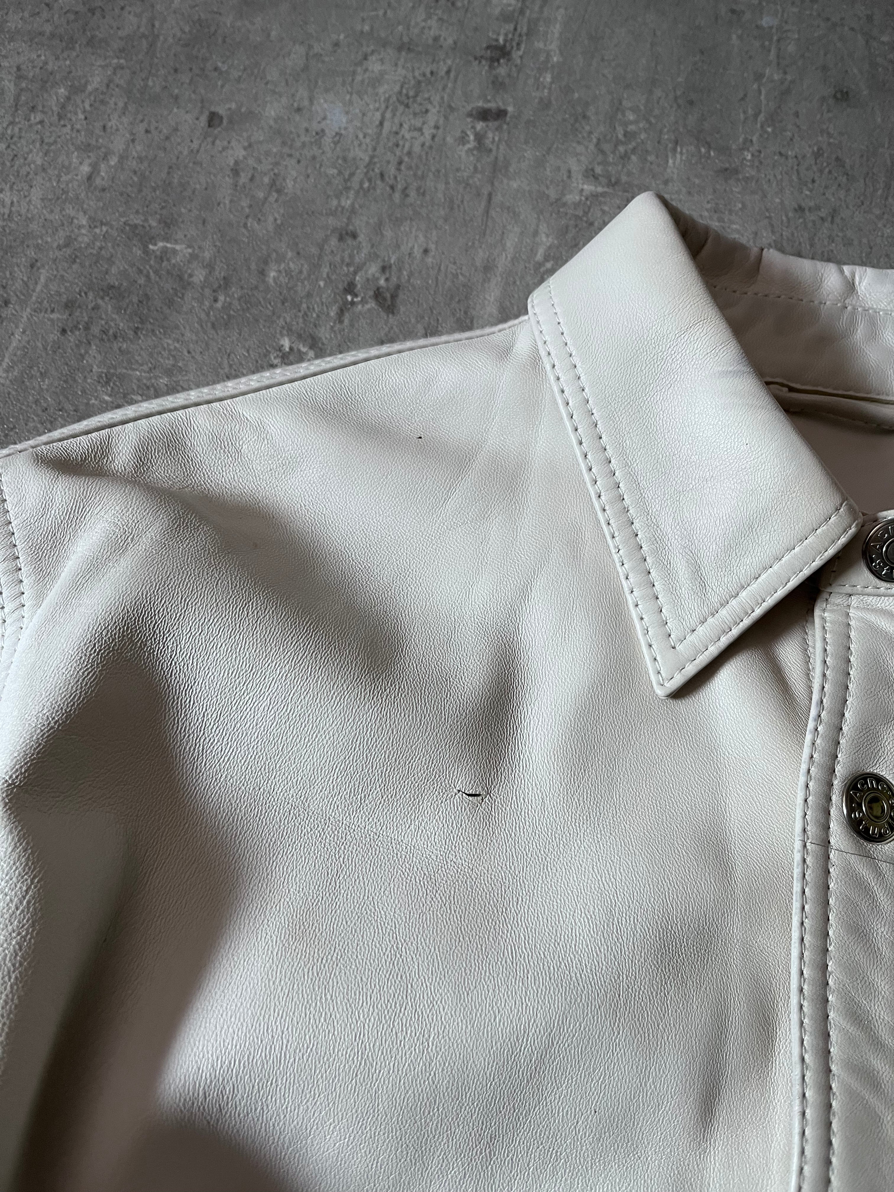 Acne Studios Bia Konst Lamb Leather Shirt Jacket White Men - M