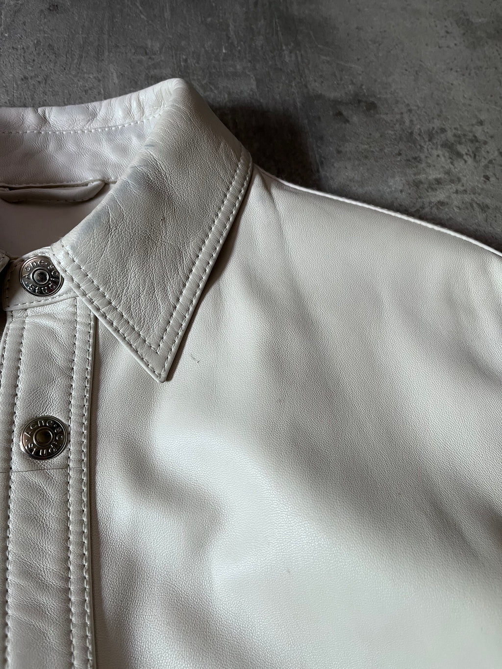 Acne Studios Bia Konst Lamb Leather Shirt Jacket White Men - M