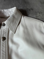 Acne Studios Bia Konst Lamb Leather Shirt Jacket White Men - M