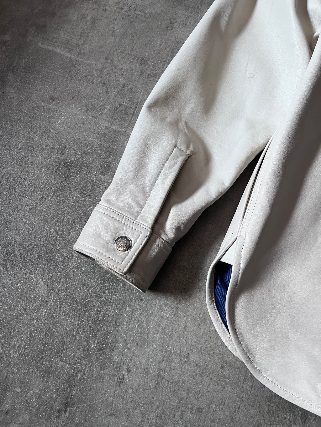 Acne Studios Bia Konst Lamb Leather Shirt Jacket White Men - M