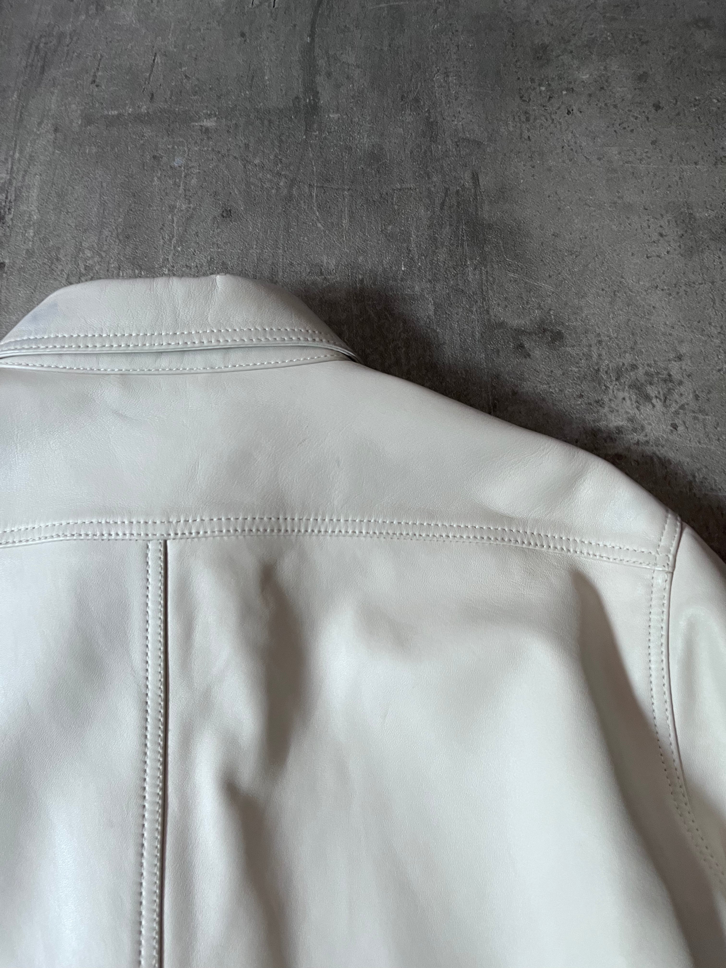 Acne Studios Bia Konst Lamb Leather Shirt Jacket White Men - M