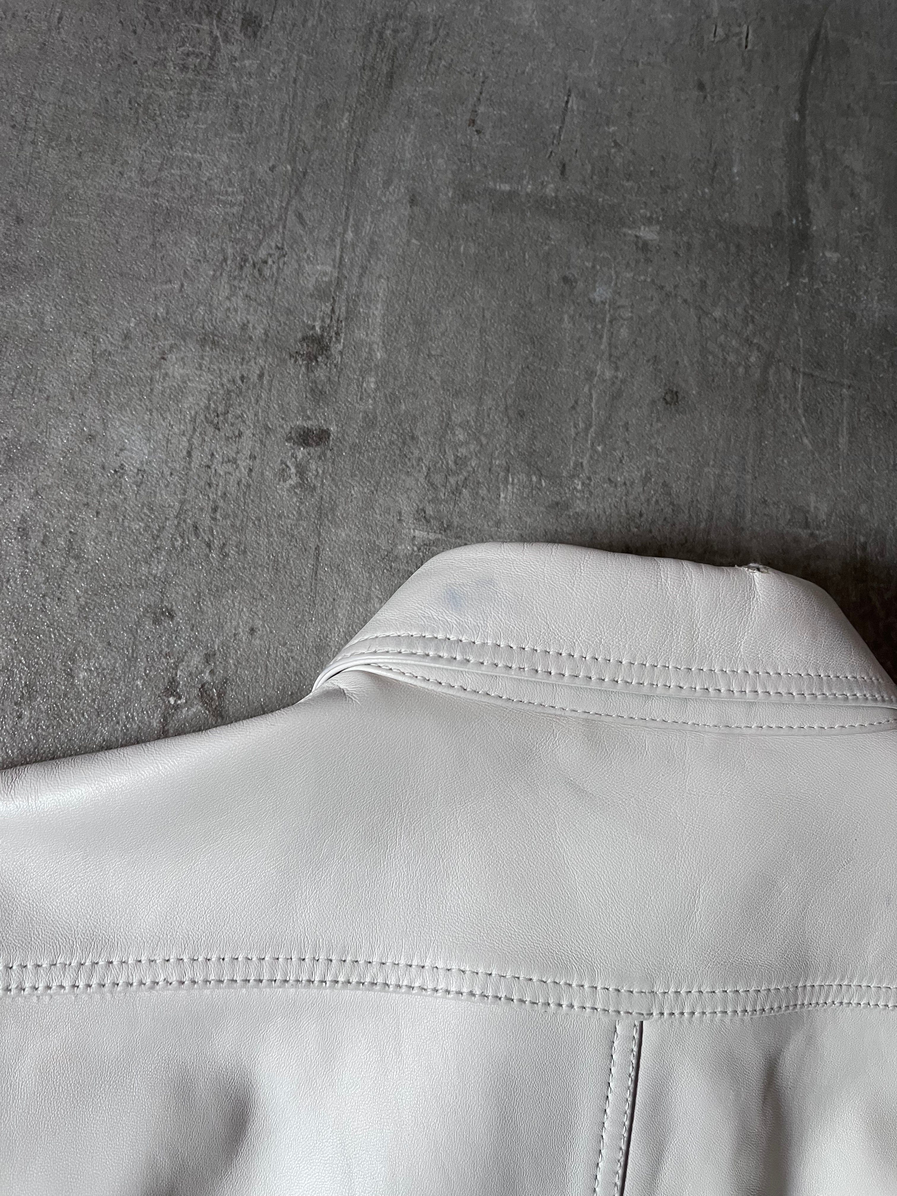 Acne Studios Bia Konst Lamb Leather Shirt Jacket White Men - M