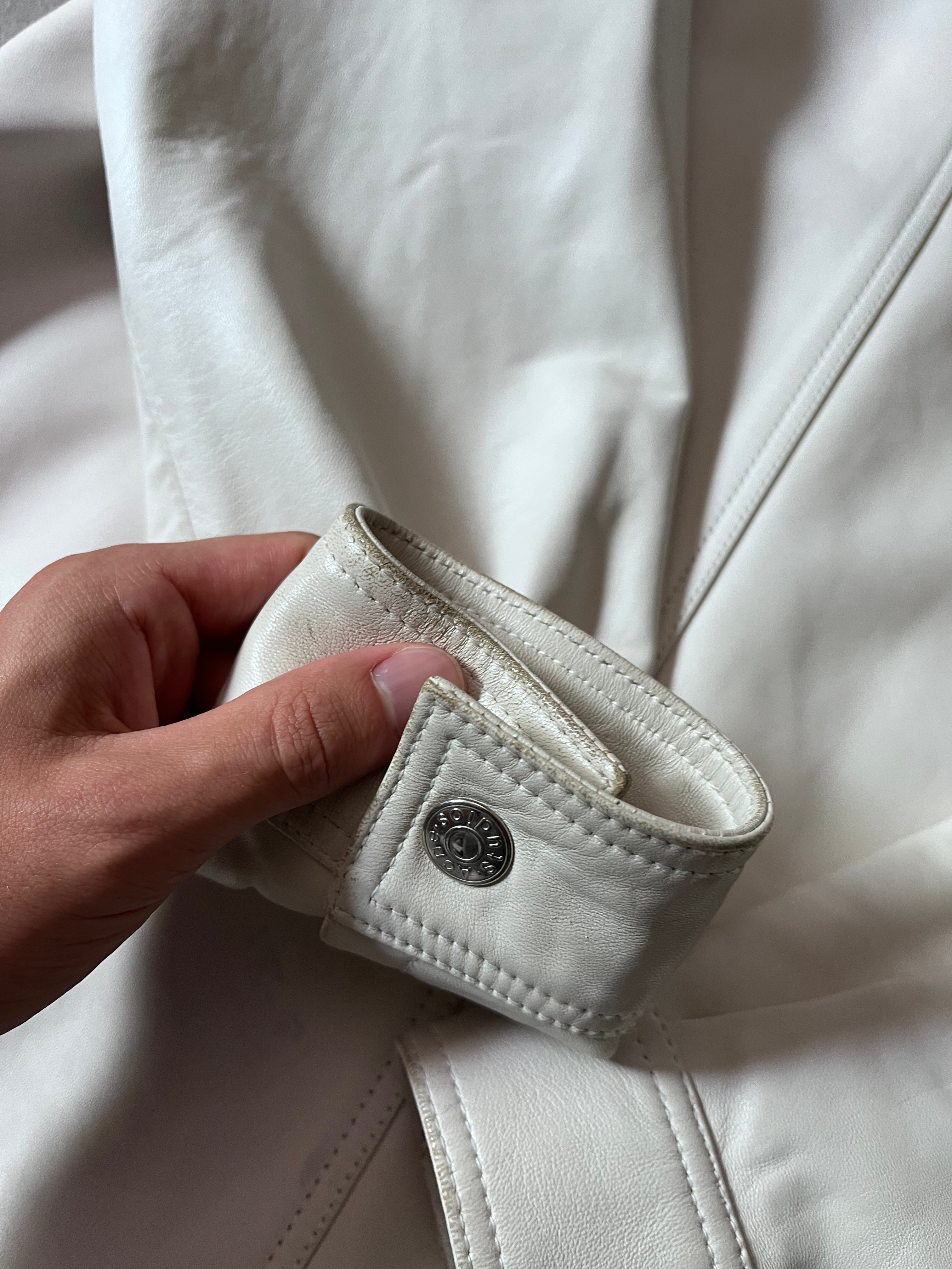 Acne Studios Bia Konst Lamb Leather Shirt Jacket White Men - M