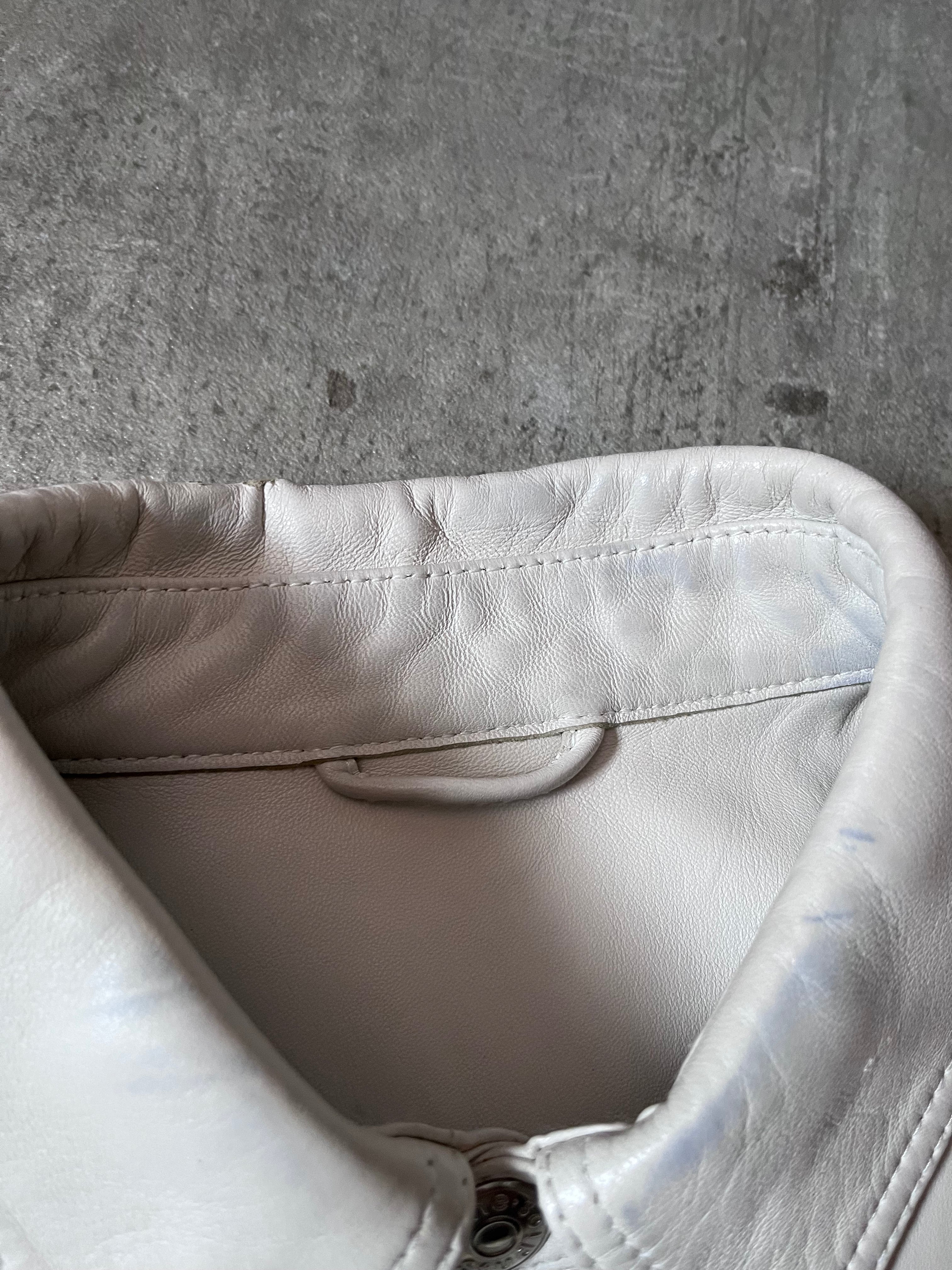 Acne Studios Bia Konst Lamb Leather Shirt Jacket White Men - M