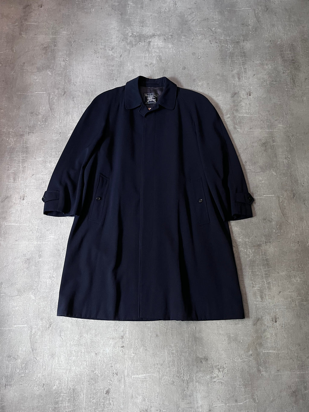 90s Burberrys Wool Long Coat Navy Men - L