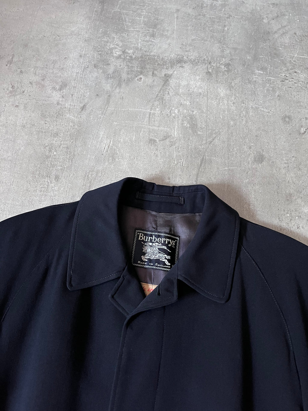 90s Burberrys Wool Long Coat Navy Men - L