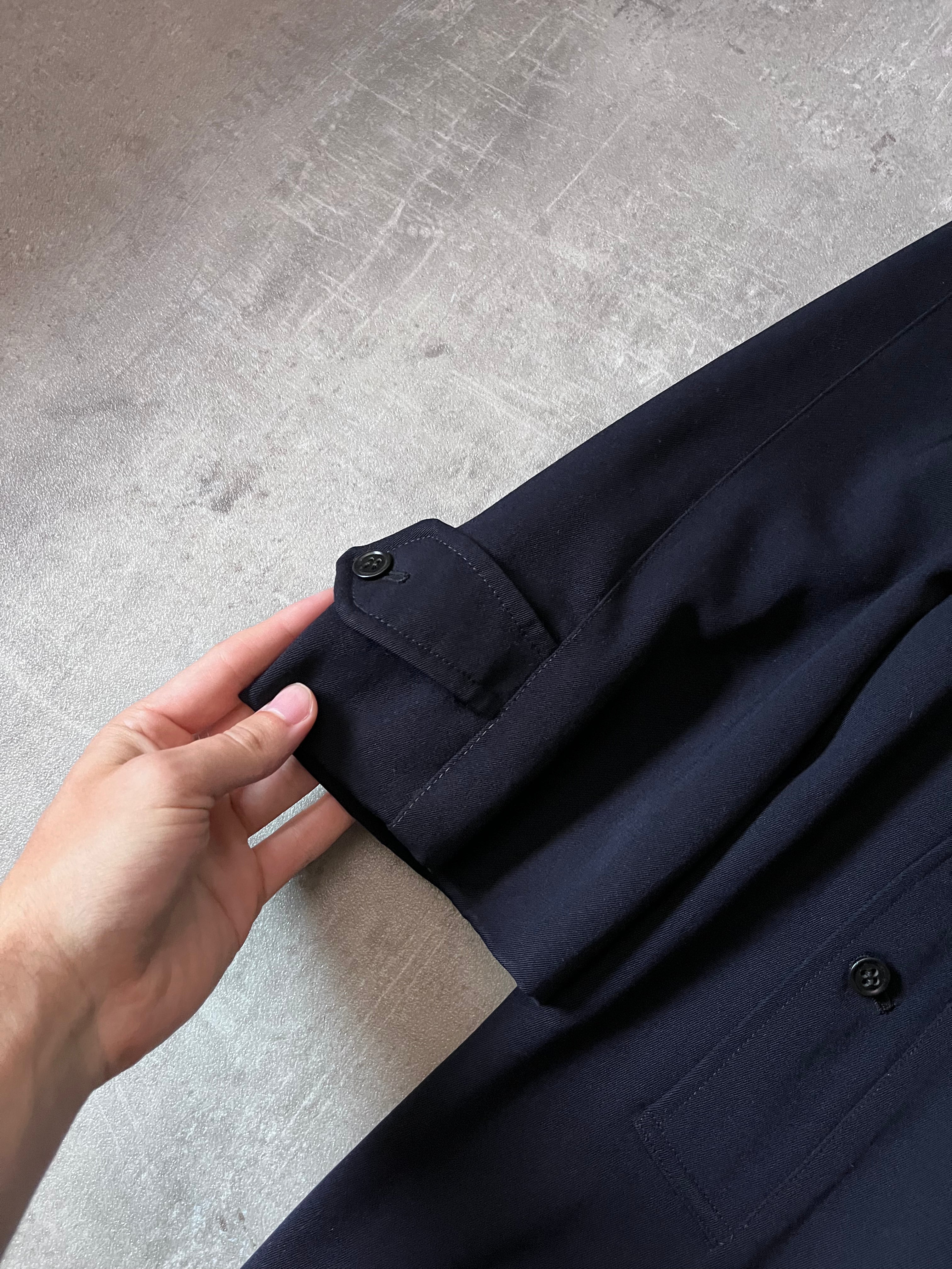 90s Burberrys Wool Long Coat Navy Men - L