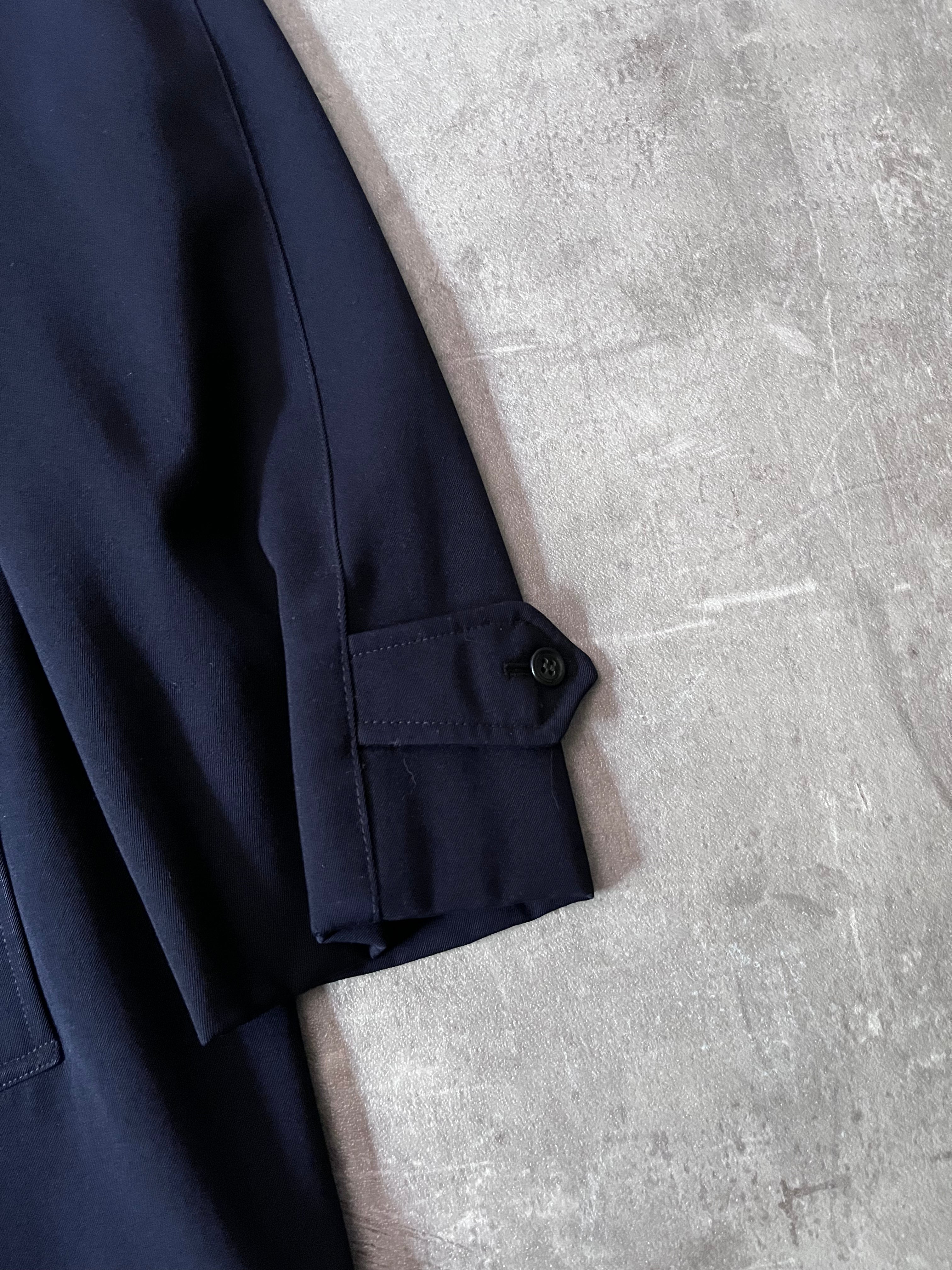90s Burberrys Wool Long Coat Navy Men - L