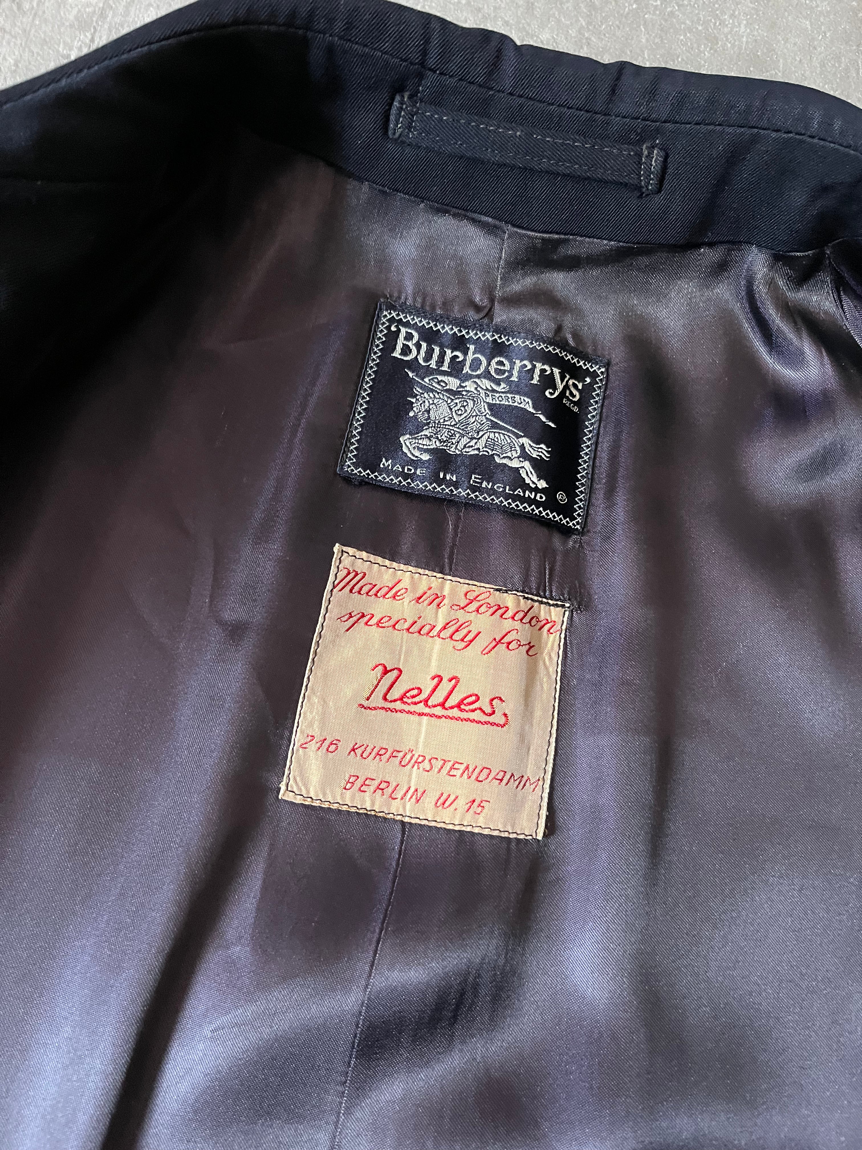 90s Burberrys Wool Long Coat Navy Men - L