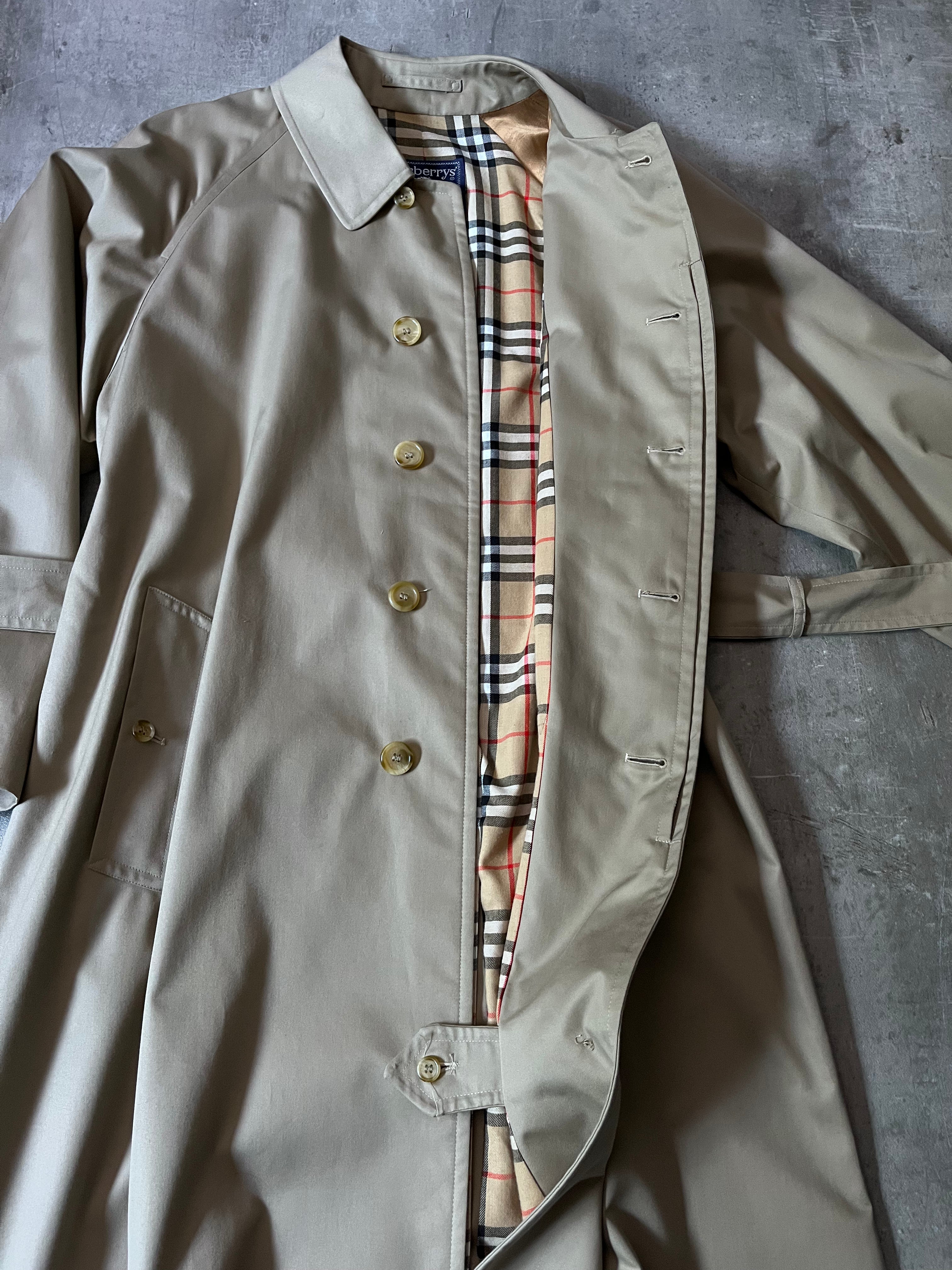 90s Burberrys Nova Checked Trench Coat Beige Men - L
