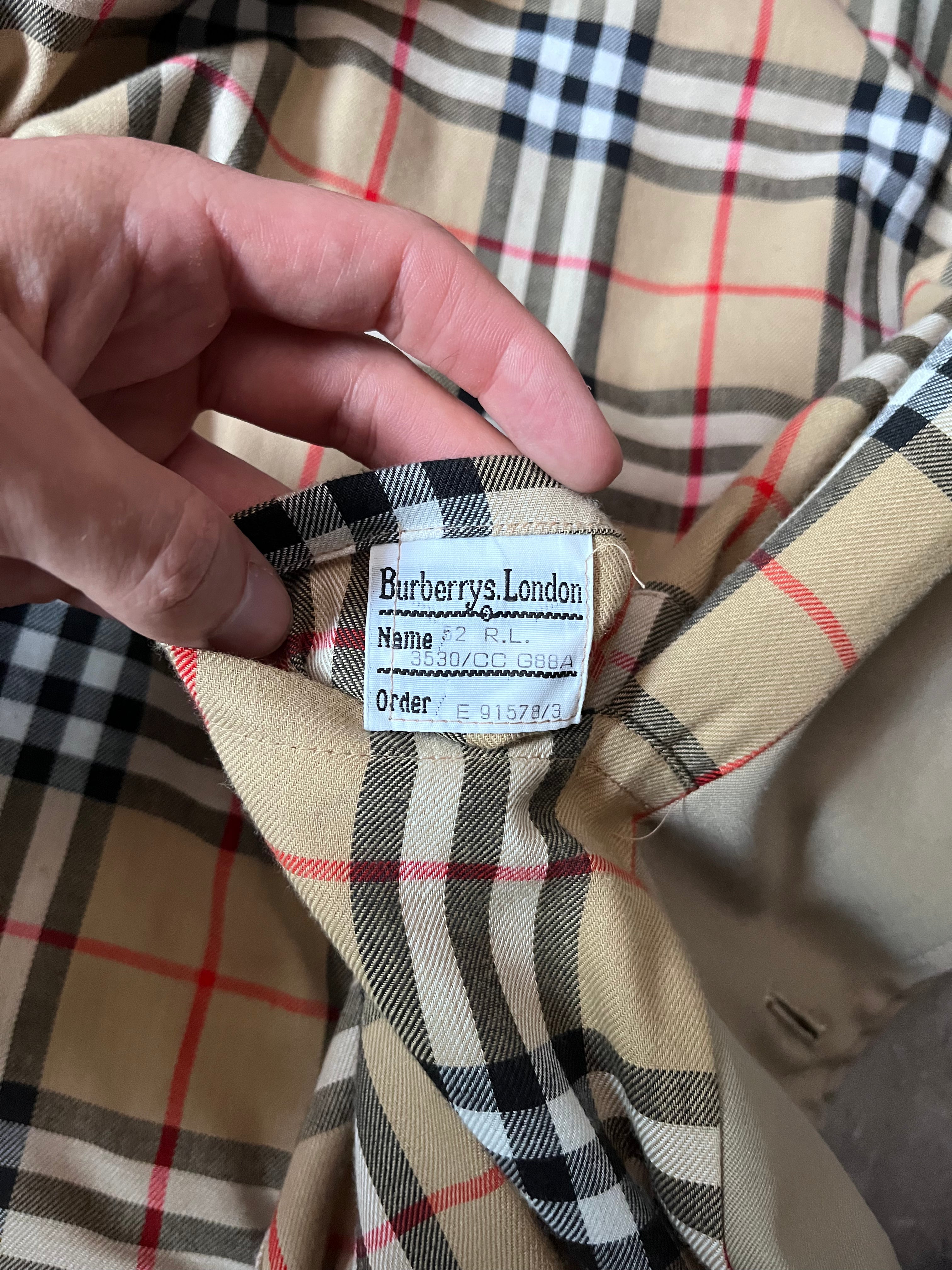 90s Burberrys Nova Checked Trench Coat Beige Men - L