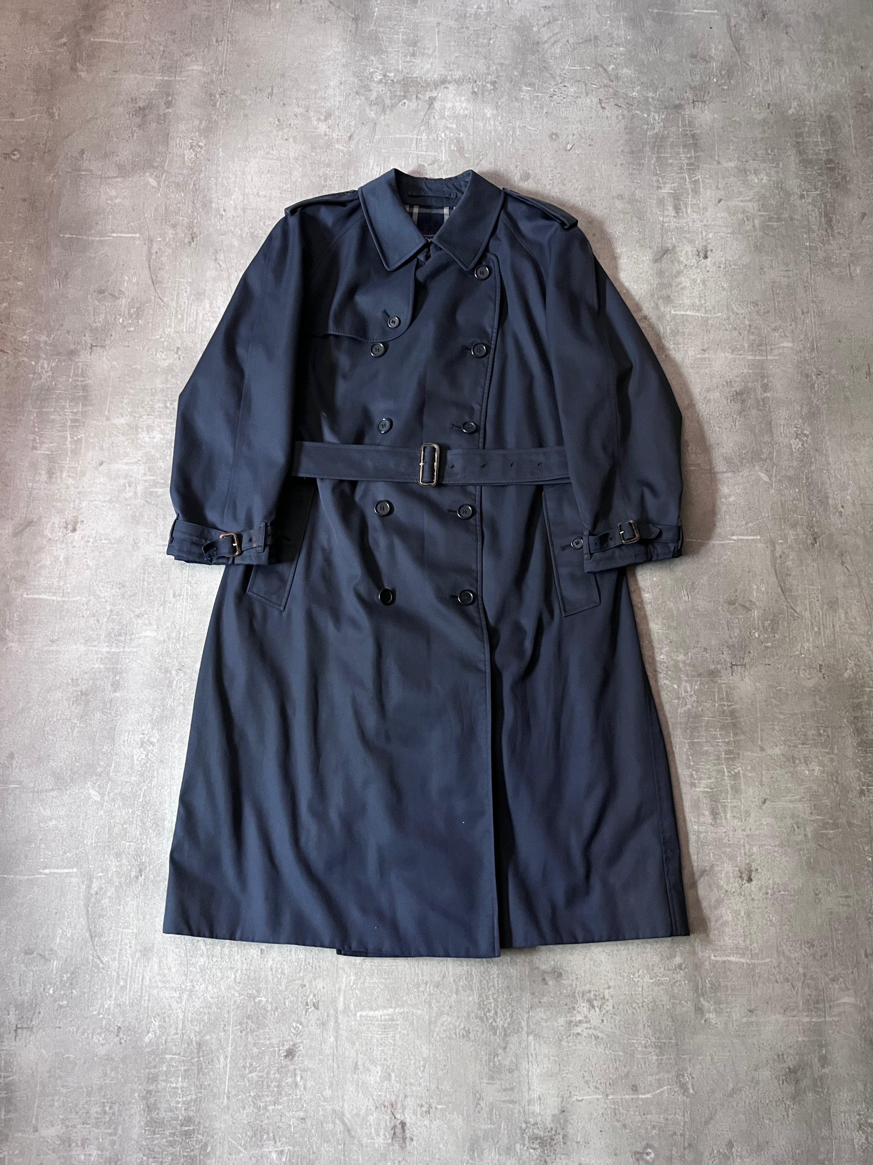 90s Burberrys Nova Check Trench Coat Navy Men - L