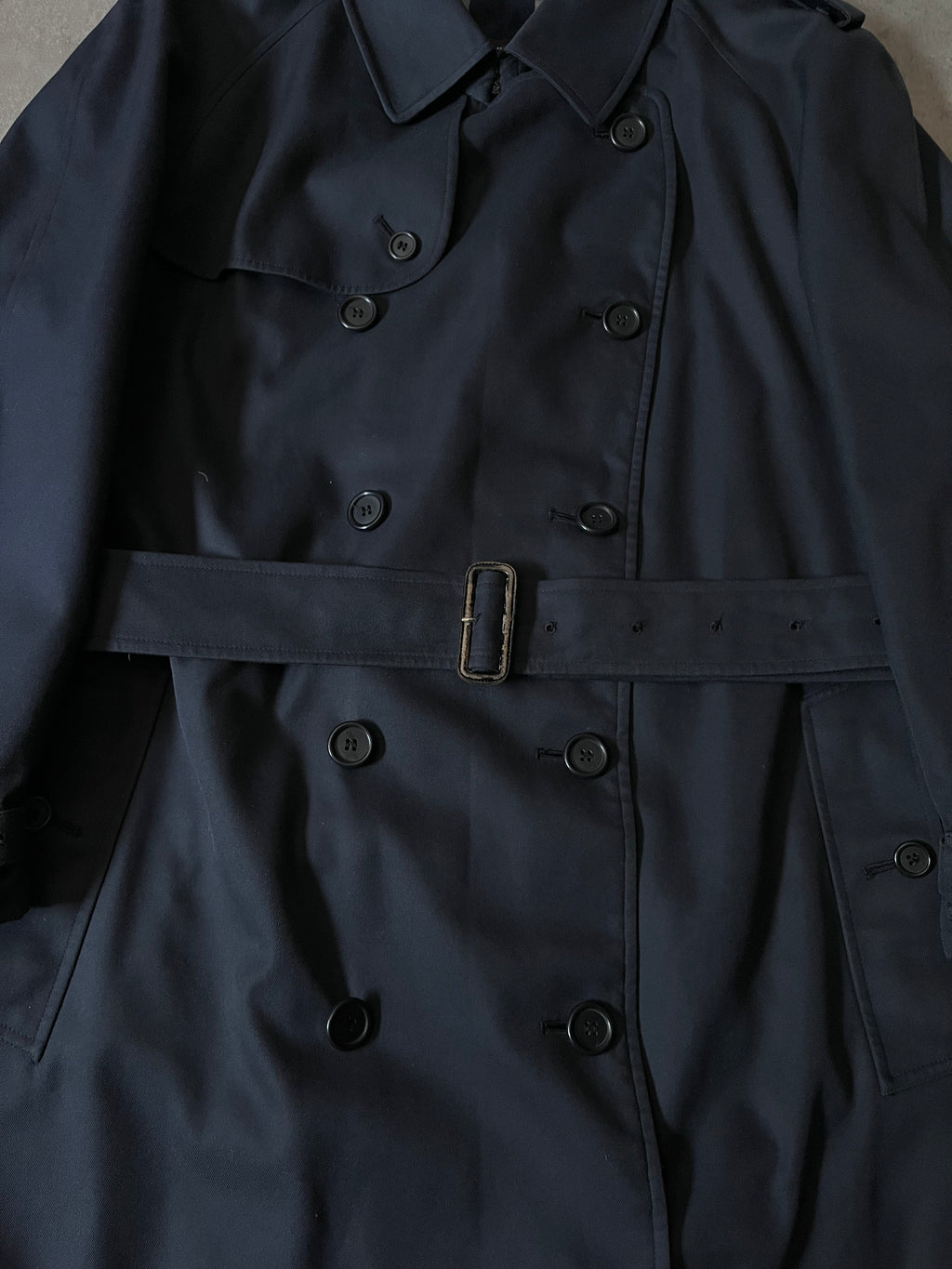 90s Burberrys Nova Check Trench Coat Navy Men - L