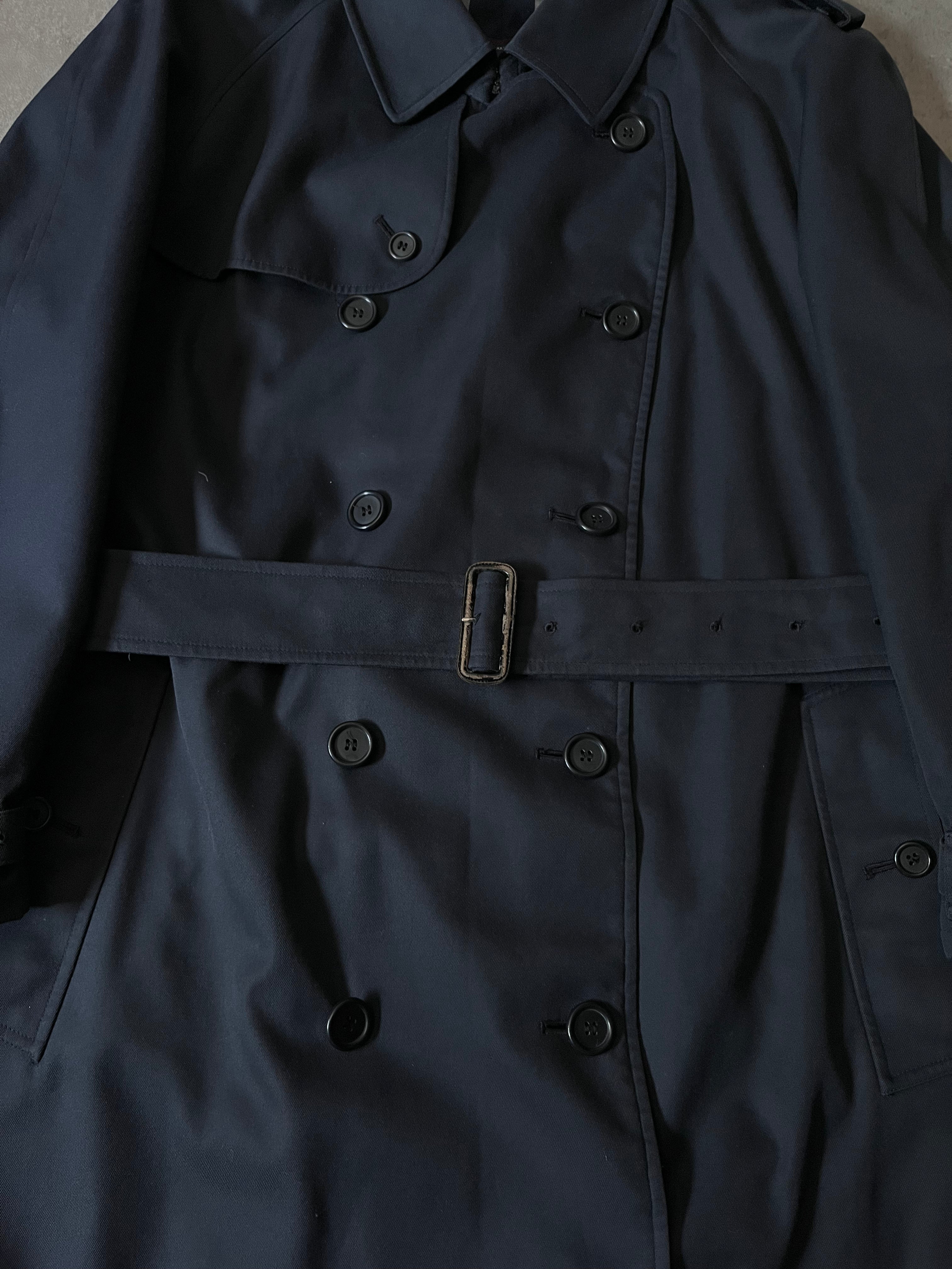 90s Burberrys Nova Check Trench Coat Navy Men - L