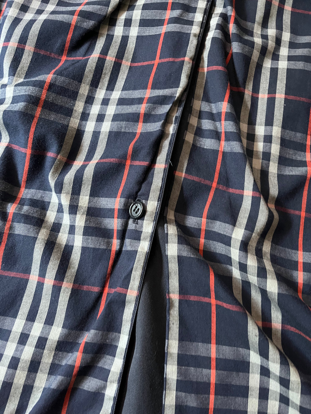 90s Burberrys Nova Check Trench Coat Navy Men - L