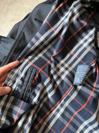 90s Burberrys Nova Check Trench Coat Navy Men - L