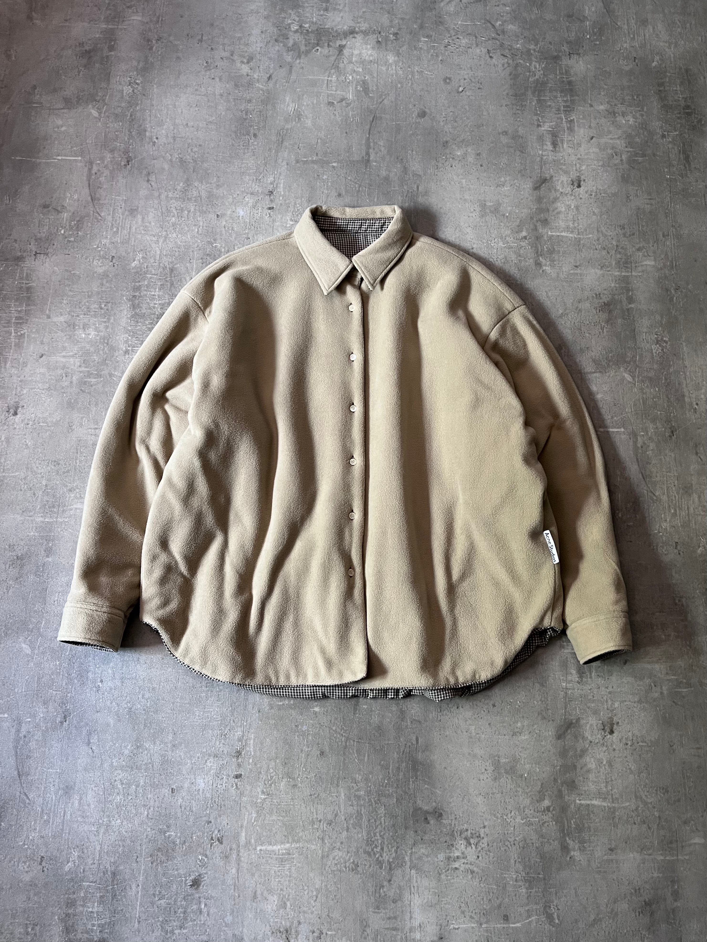Acne Studios Reversible Fleece Overshirt Jacket Beige Men - L