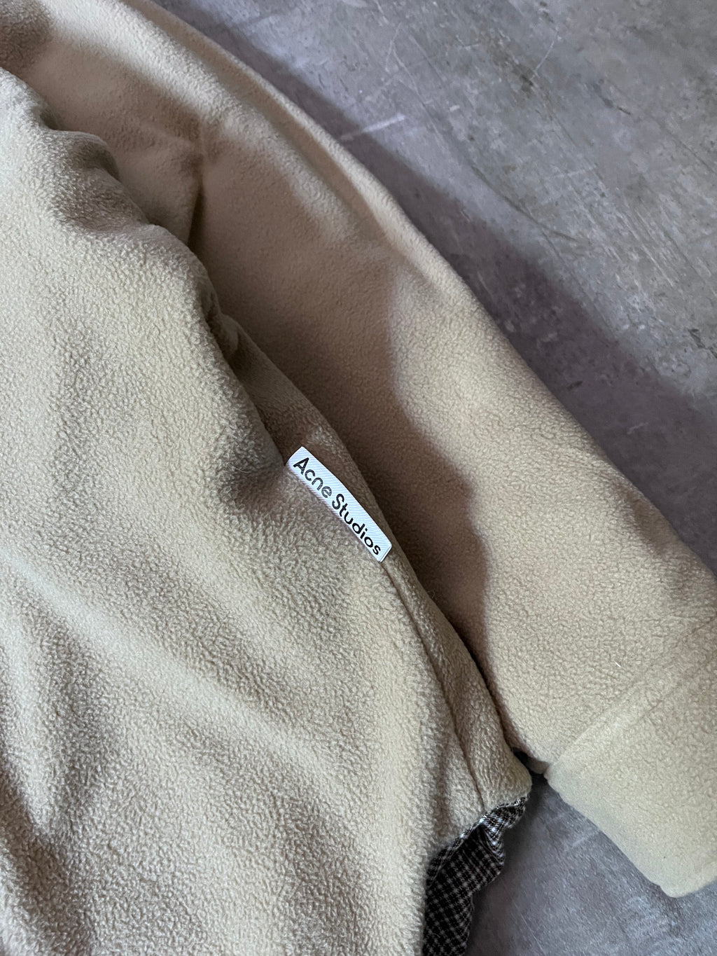 Acne Studios Reversible Fleece Overshirt Jacket Beige Men - L